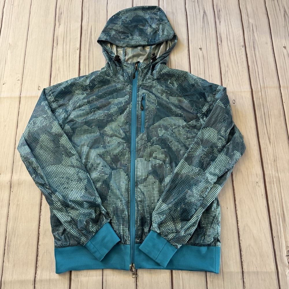 Nike Sportswear Windbreaker Jacket Womens Large 12-14 Hooded Teal Zip Active